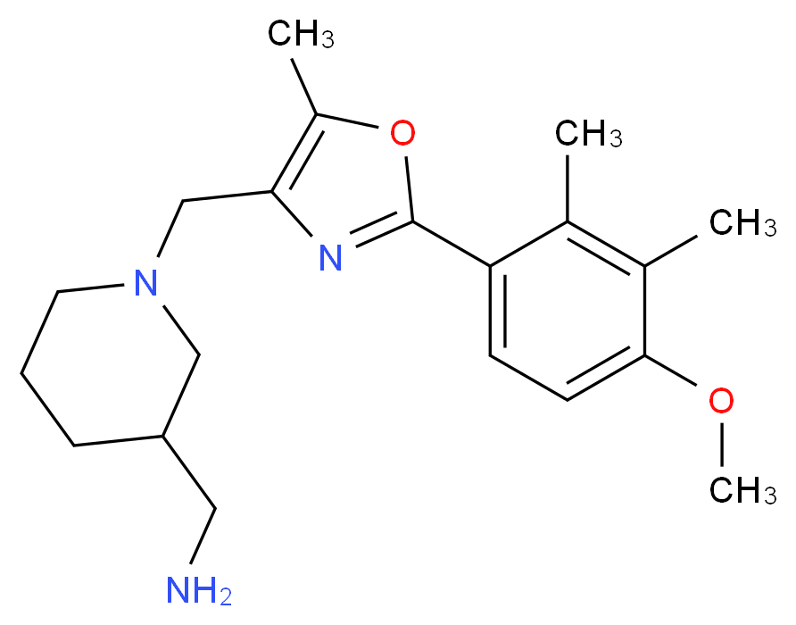 1-(1-{[2-(4-methoxy-2,3-dimethylphenyl)-5-methyl-1,3-oxazol-4-yl]methyl}piperidin-3-yl)methanamine_Molecular_structure_CAS_)