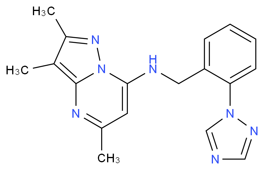 2,3,5-trimethyl-N-[2-(1H-1,2,4-triazol-1-yl)benzyl]pyrazolo[1,5-a]pyrimidin-7-amine_Molecular_structure_CAS_)