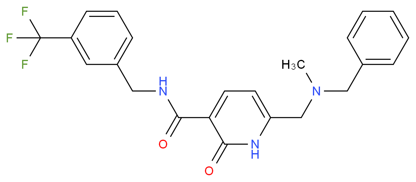 6-{[benzyl(methyl)amino]methyl}-2-oxo-N-[3-(trifluoromethyl)benzyl]-1,2-dihydro-3-pyridinecarboxamide_Molecular_structure_CAS_)