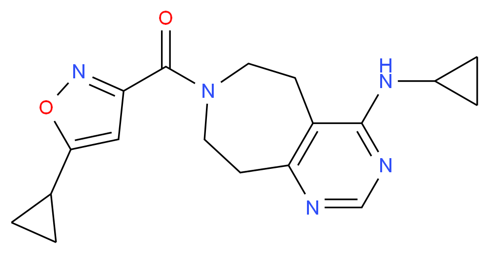 N-cyclopropyl-7-[(5-cyclopropylisoxazol-3-yl)carbonyl]-6,7,8,9-tetrahydro-5H-pyrimido[4,5-d]azepin-4-amine_Molecular_structure_CAS_)