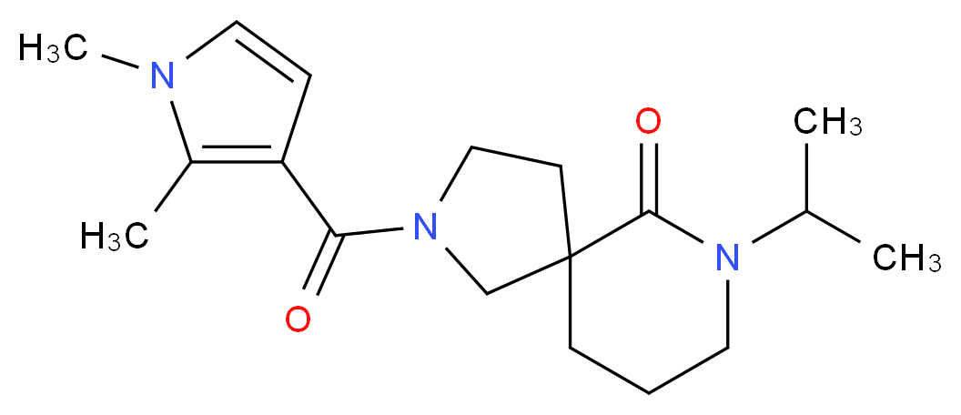 2-[(1,2-dimethyl-1H-pyrrol-3-yl)carbonyl]-7-isopropyl-2,7-diazaspiro[4.5]decan-6-one_Molecular_structure_CAS_)