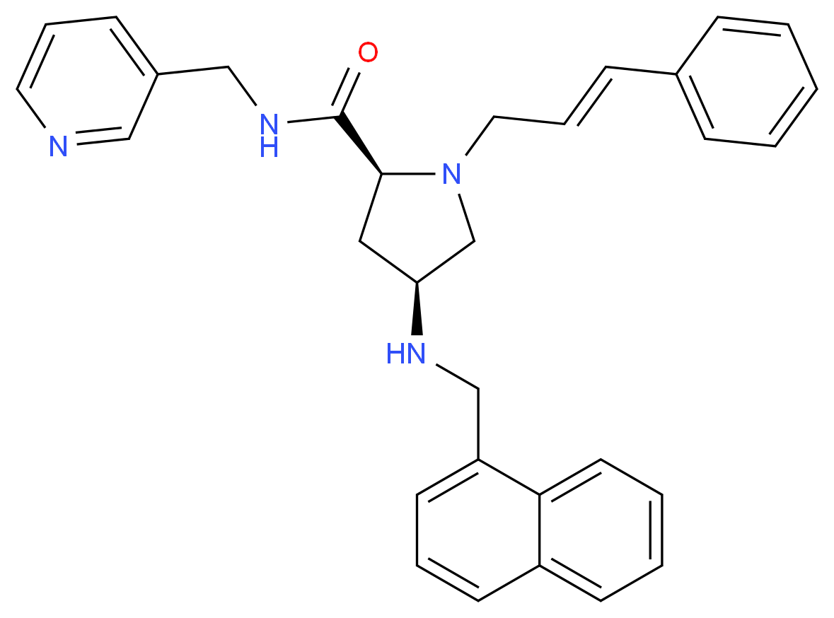 (4S)-4-[(1-naphthylmethyl)amino]-1-[(2E)-3-phenyl-2-propen-1-yl]-N-(3-pyridinylmethyl)-L-prolinamide_Molecular_structure_CAS_)