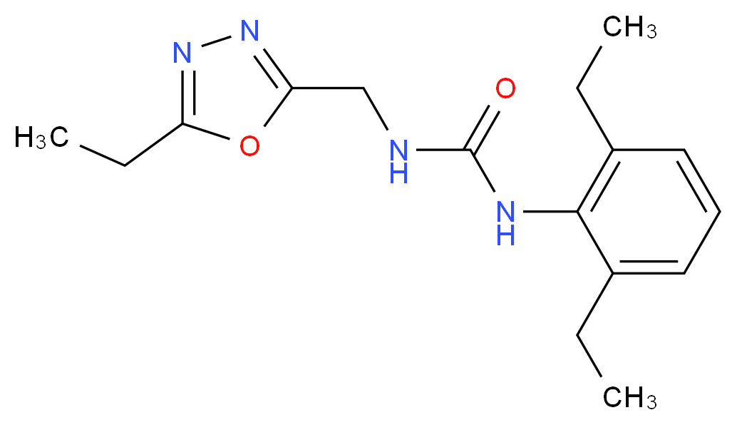 N-(2,6-diethylphenyl)-N'-[(5-ethyl-1,3,4-oxadiazol-2-yl)methyl]urea_Molecular_structure_CAS_)