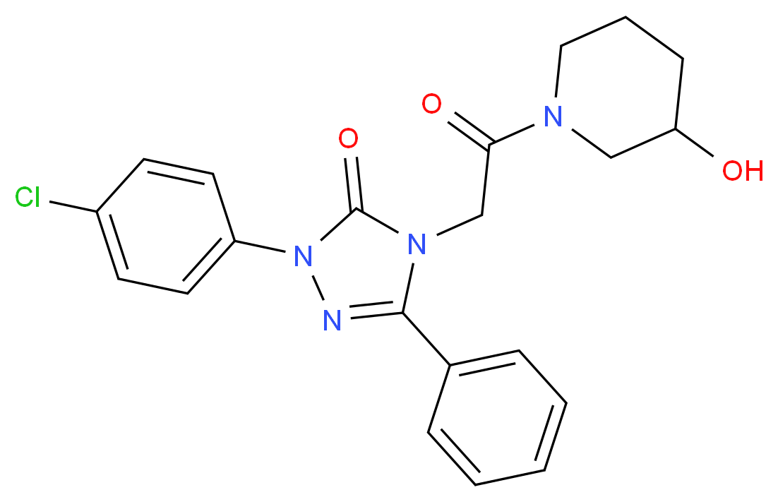 2-(4-chlorophenyl)-4-[2-(3-hydroxy-1-piperidinyl)-2-oxoethyl]-5-phenyl-2,4-dihydro-3H-1,2,4-triazol-3-one_Molecular_structure_CAS_)