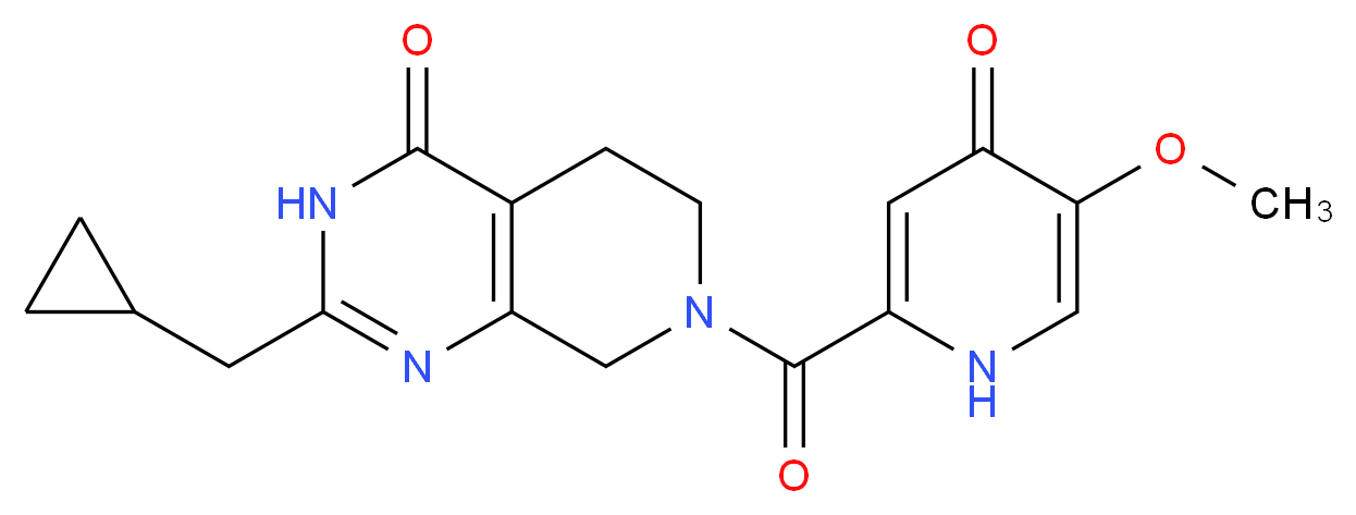 2-(cyclopropylmethyl)-7-[(5-methoxy-4-oxo-1,4-dihydropyridin-2-yl)carbonyl]-5,6,7,8-tetrahydropyrido[3,4-d]pyrimidin-4(3H)-one_Molecular_structure_CAS_)