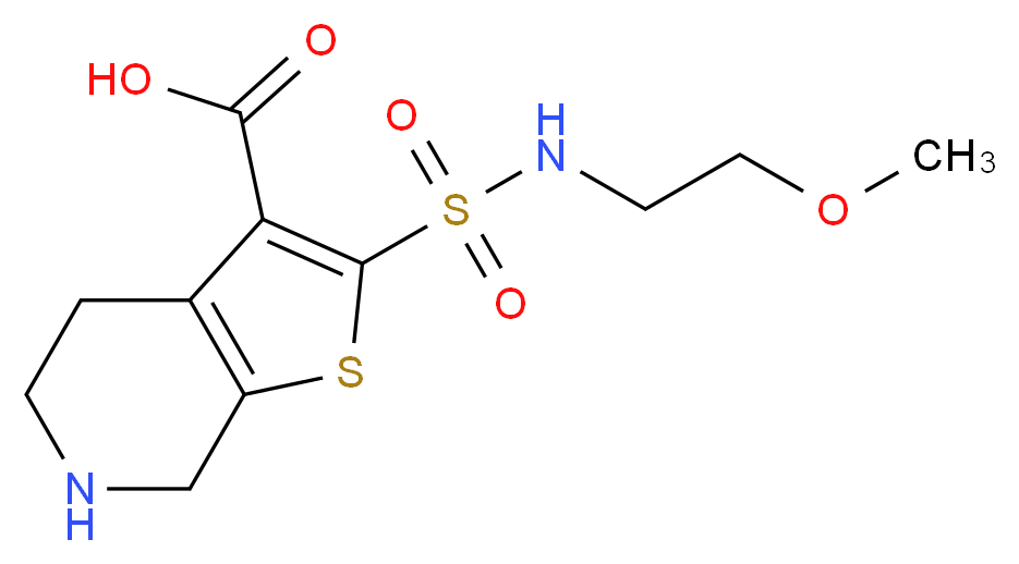 2-{[(2-methoxyethyl)amino]sulfonyl}-4,5,6,7-tetrahydrothieno[2,3-c]pyridine-3-carboxylic acid_Molecular_structure_CAS_)