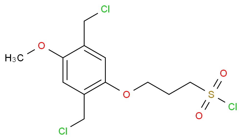 3-[2,5-Bis(chloromethyl)-4-methoxyphenoxy]-1-propanesulfonyl chloride_Molecular_structure_CAS_118943-26-3)