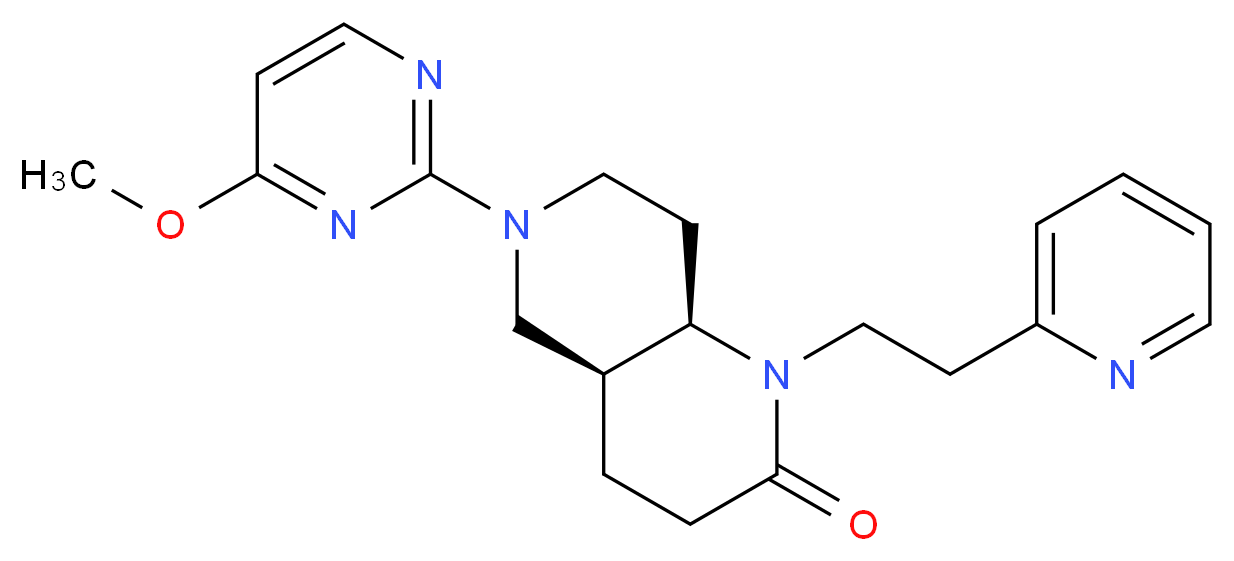 (4aS*,8aR*)-6-(4-methoxypyrimidin-2-yl)-1-(2-pyridin-2-ylethyl)octahydro-1,6-naphthyridin-2(1H)-one_Molecular_structure_CAS_)