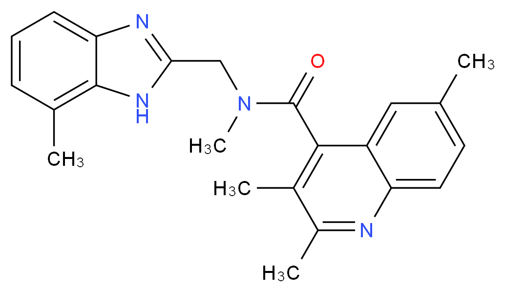 N,2,3,6-tetramethyl-N-[(7-methyl-1H-benzimidazol-2-yl)methyl]-4-quinolinecarboxamide_Molecular_structure_CAS_)