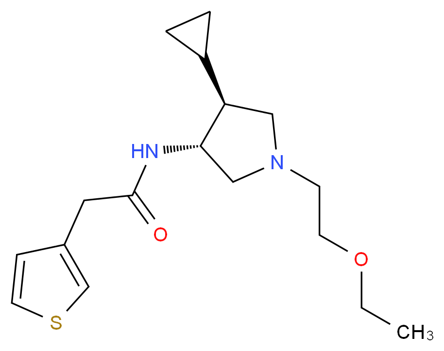 N-[(3R*,4S*)-4-cyclopropyl-1-(2-ethoxyethyl)-3-pyrrolidinyl]-2-(3-thienyl)acetamide_Molecular_structure_CAS_)
