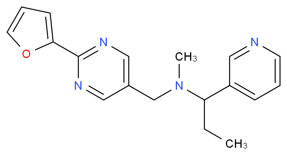 N-{[2-(2-furyl)pyrimidin-5-yl]methyl}-N-methyl-1-pyridin-3-ylpropan-1-amine_Molecular_structure_CAS_)
