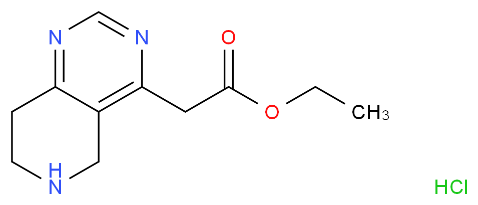 Ethyl 2-(5,6,7,8-tetrahydropyrido[4,3-d]pyrimidin-4-yl)acetate hydrochloride_Molecular_structure_CAS_1187830-78-9)