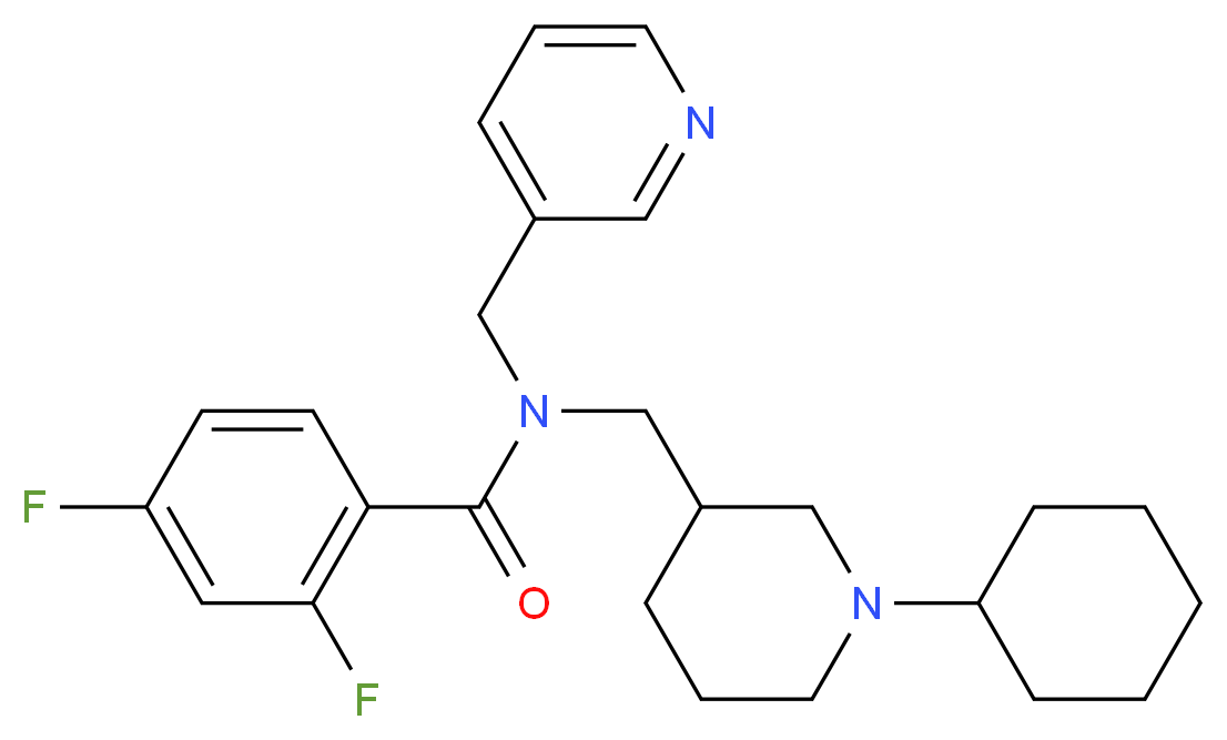 N-[(1-cyclohexyl-3-piperidinyl)methyl]-2,4-difluoro-N-(3-pyridinylmethyl)benzamide_Molecular_structure_CAS_)