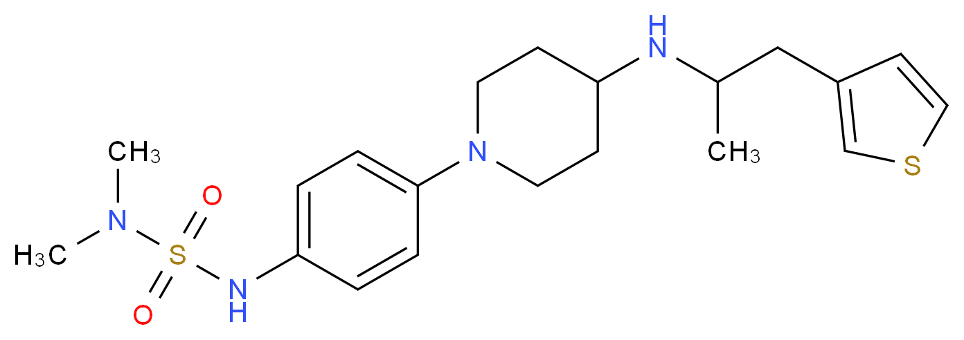 N,N-dimethyl-N'-[4-(4-{[1-methyl-2-(3-thienyl)ethyl]amino}-1-piperidinyl)phenyl]sulfamide_Molecular_structure_CAS_)