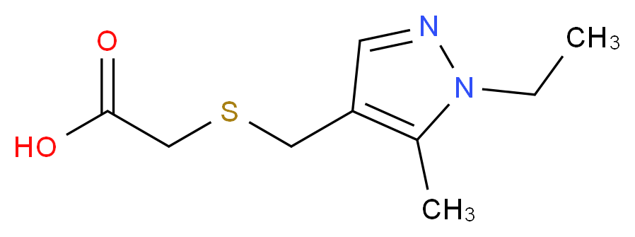 2-{[(1-ethyl-5-methyl-1H-pyrazol-4-yl)methyl]sulfanyl}acetic acid_Molecular_structure_CAS_)
