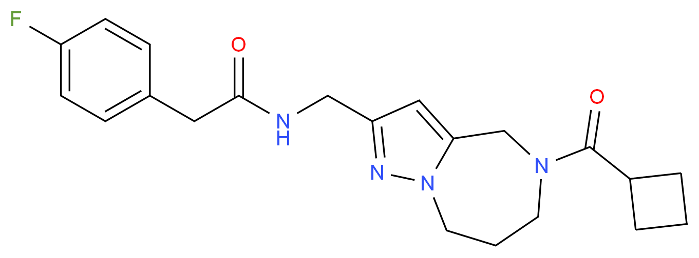 N-{[5-(cyclobutylcarbonyl)-5,6,7,8-tetrahydro-4H-pyrazolo[1,5-a][1,4]diazepin-2-yl]methyl}-2-(4-fluorophenyl)acetamide_Molecular_structure_CAS_)