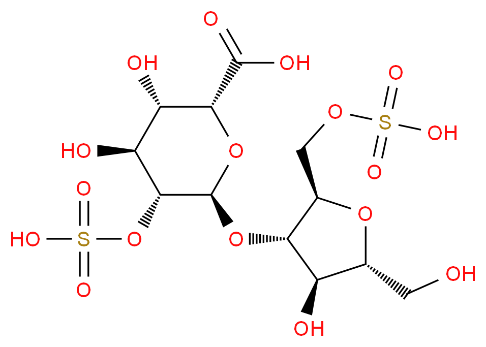 O-(α-L-Idopyranosyluronic Acid 2-Sulfate-(1-4)-2,5-anhydro-Mannitol-6-sulfate _Molecular_structure_CAS_69180-27-4)