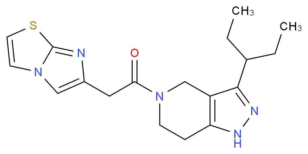 3-(1-ethylpropyl)-5-(imidazo[2,1-b][1,3]thiazol-6-ylacetyl)-4,5,6,7-tetrahydro-1H-pyrazolo[4,3-c]pyridine_Molecular_structure_CAS_)
