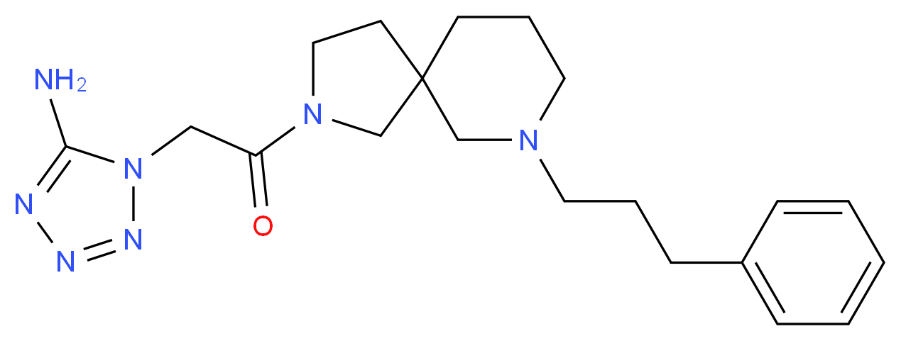 1-{2-oxo-2-[7-(3-phenylpropyl)-2,7-diazaspiro[4.5]dec-2-yl]ethyl}-1H-tetrazol-5-amine_Molecular_structure_CAS_)