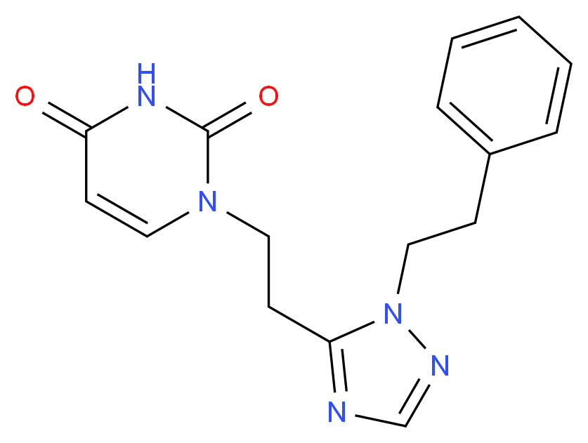 1-{2-[1-(2-phenylethyl)-1H-1,2,4-triazol-5-yl]ethyl}pyrimidine-2,4(1H,3H)-dione_Molecular_structure_CAS_)