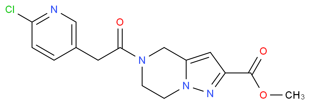 methyl 5-[(6-chloropyridin-3-yl)acetyl]-4,5,6,7-tetrahydropyrazolo[1,5-a]pyrazine-2-carboxylate_Molecular_structure_CAS_)