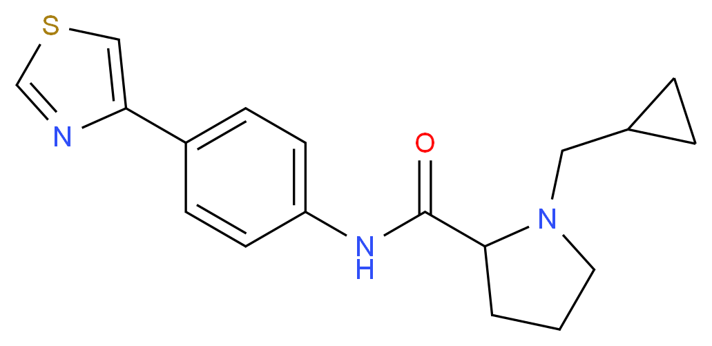 1-(cyclopropylmethyl)-N-[4-(1,3-thiazol-4-yl)phenyl]prolinamide_Molecular_structure_CAS_)