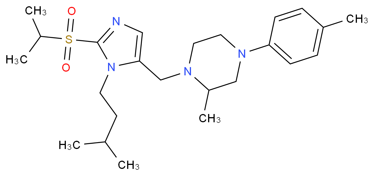 1-{[2-(isopropylsulfonyl)-1-(3-methylbutyl)-1H-imidazol-5-yl]methyl}-2-methyl-4-(4-methylphenyl)piperazine_Molecular_structure_CAS_)