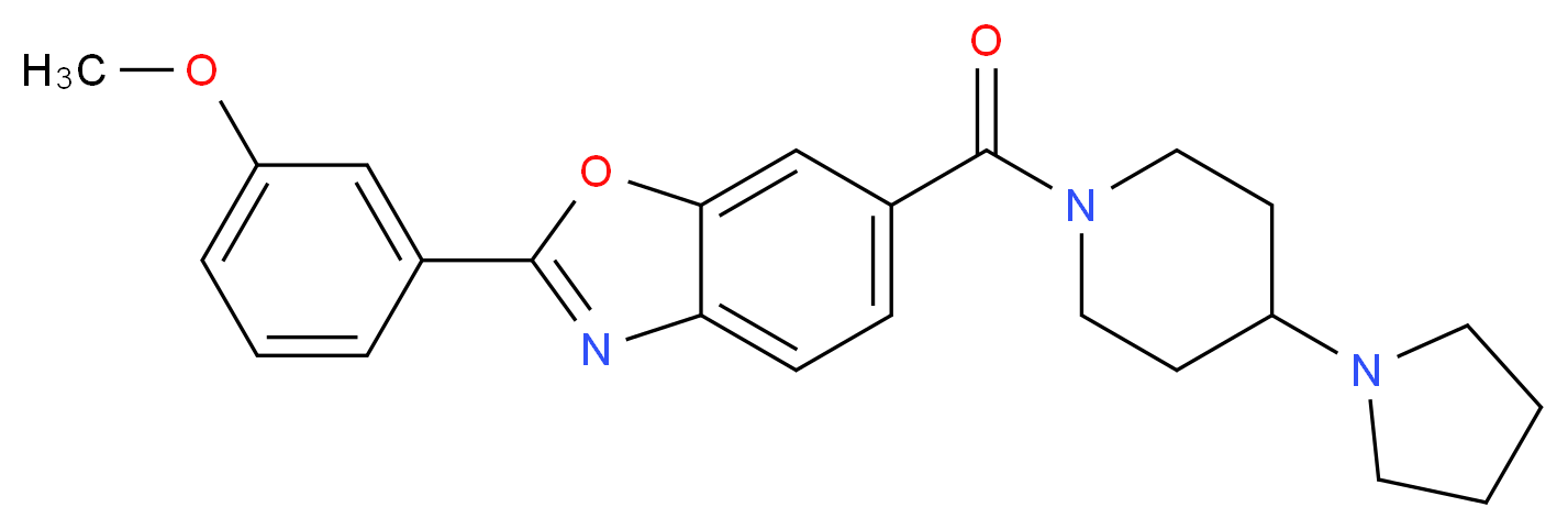 2-(3-methoxyphenyl)-6-{[4-(1-pyrrolidinyl)-1-piperidinyl]carbonyl}-1,3-benzoxazole_Molecular_structure_CAS_)