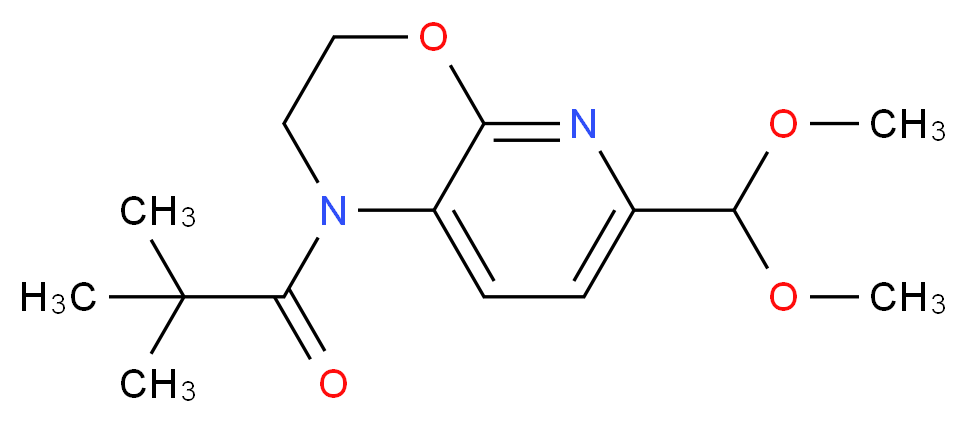 1-(6-(Dimethoxymethyl)-2,3-dihydro-1H-pyrido-[2,3-b][1,4]oxazin-1-yl)-2,2-dimethylpropan-1-one_Molecular_structure_CAS_)