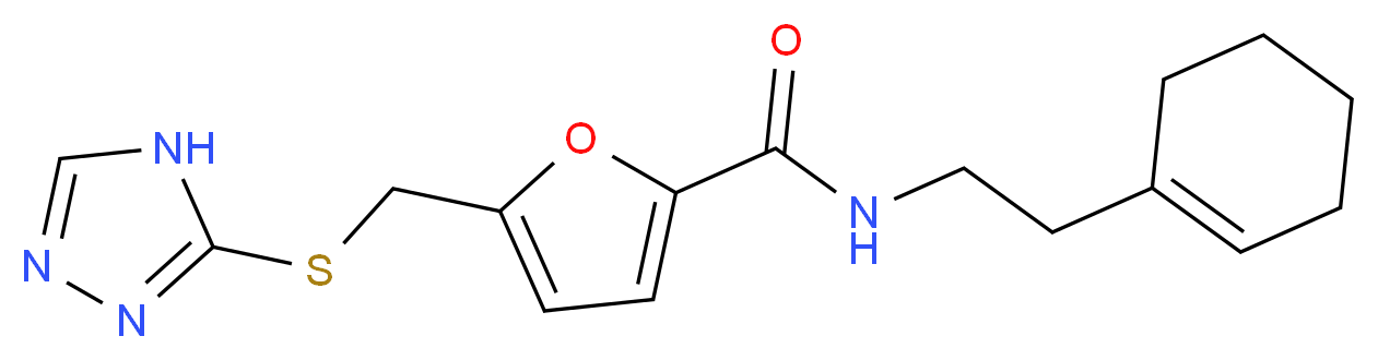 N-(2-cyclohex-1-en-1-ylethyl)-5-[(4H-1,2,4-triazol-3-ylthio)methyl]-2-furamide_Molecular_structure_CAS_)