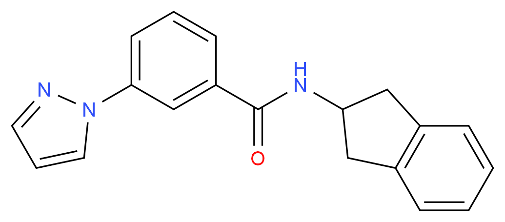 N-(2,3-dihydro-1H-inden-2-yl)-3-(1H-pyrazol-1-yl)benzamide_Molecular_structure_CAS_)