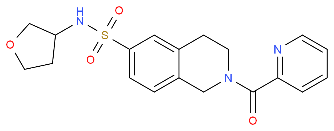 2-(pyridin-2-ylcarbonyl)-N-(tetrahydrofuran-3-yl)-1,2,3,4-tetrahydroisoquinoline-6-sulfonamide_Molecular_structure_CAS_)
