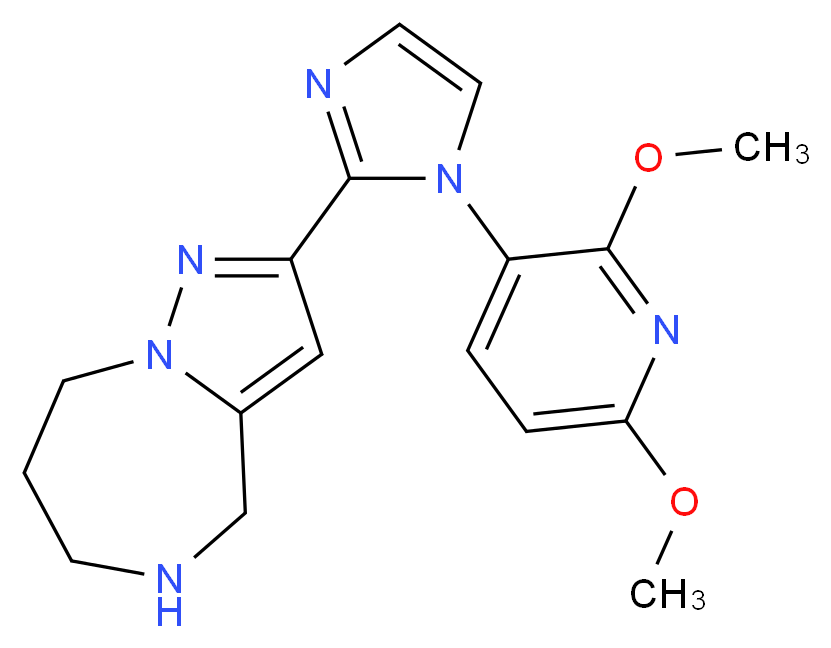 2-[1-(2,6-dimethoxy-3-pyridinyl)-1H-imidazol-2-yl]-5,6,7,8-tetrahydro-4H-pyrazolo[1,5-a][1,4]diazepine_Molecular_structure_CAS_)