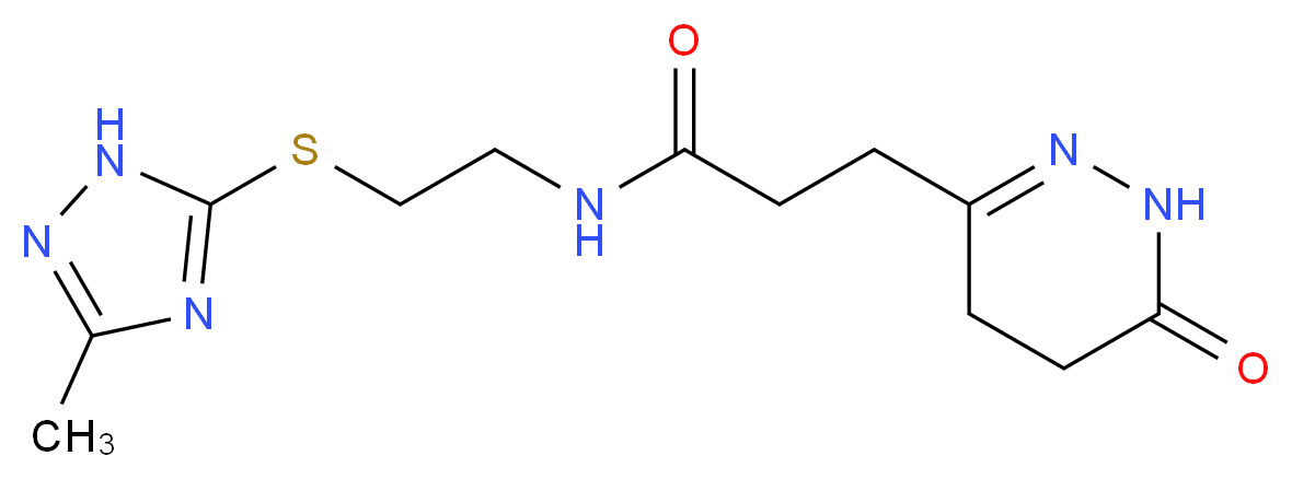 N-{2-[(3-methyl-1H-1,2,4-triazol-5-yl)thio]ethyl}-3-(6-oxo-1,4,5,6-tetrahydropyridazin-3-yl)propanamide_Molecular_structure_CAS_)