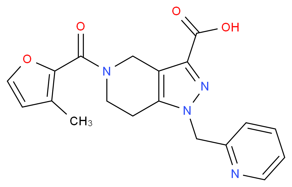 5-(3-methyl-2-furoyl)-1-(pyridin-2-ylmethyl)-4,5,6,7-tetrahydro-1H-pyrazolo[4,3-c]pyridine-3-carboxylic acid_Molecular_structure_CAS_)