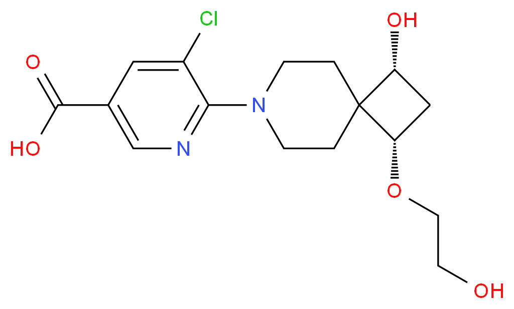 5-chloro-6-[(1R*,3S*)-1-hydroxy-3-(2-hydroxyethoxy)-7-azaspiro[3.5]non-7-yl]nicotinic acid_Molecular_structure_CAS_)