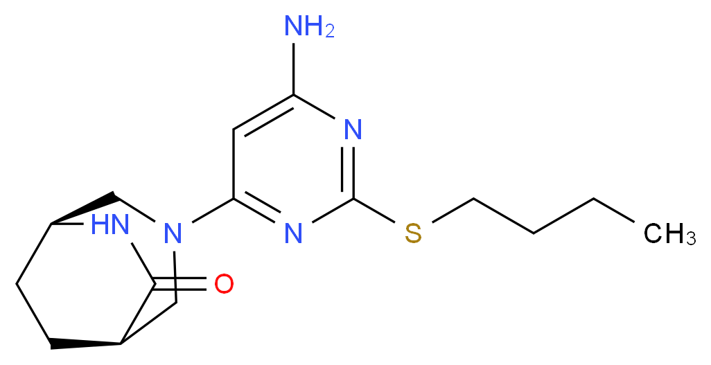 (1R*,5S*)-3-[6-amino-2-(butylthio)pyrimidin-4-yl]-3,6-diazabicyclo[3.2.2]nonan-7-one_Molecular_structure_CAS_)