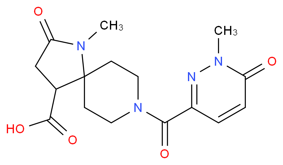 1-methyl-8-[(1-methyl-6-oxo-1,6-dihydro-3-pyridazinyl)carbonyl]-2-oxo-1,8-diazaspiro[4.5]decane-4-carboxylic acid_Molecular_structure_CAS_)