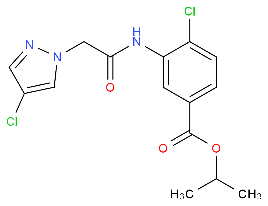 isopropyl 4-chloro-3-{[(4-chloro-1H-pyrazol-1-yl)acetyl]amino}benzoate_Molecular_structure_CAS_)