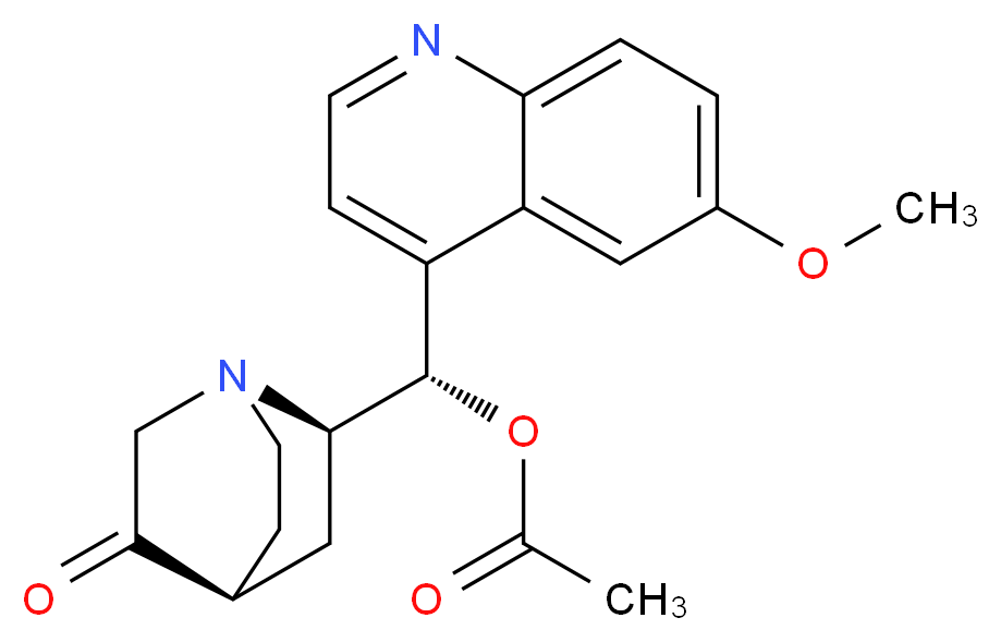 (S)-(6-methoxyquinolin-4-yl)((2R,4S)-5-oxoquinuclidin-2-yl)methyl acetate_Molecular_structure_CAS_60723-43-5)