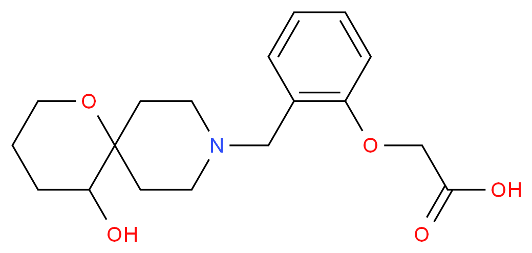 {2-[(5-hydroxy-1-oxa-9-azaspiro[5.5]undec-9-yl)methyl]phenoxy}acetic acid_Molecular_structure_CAS_)