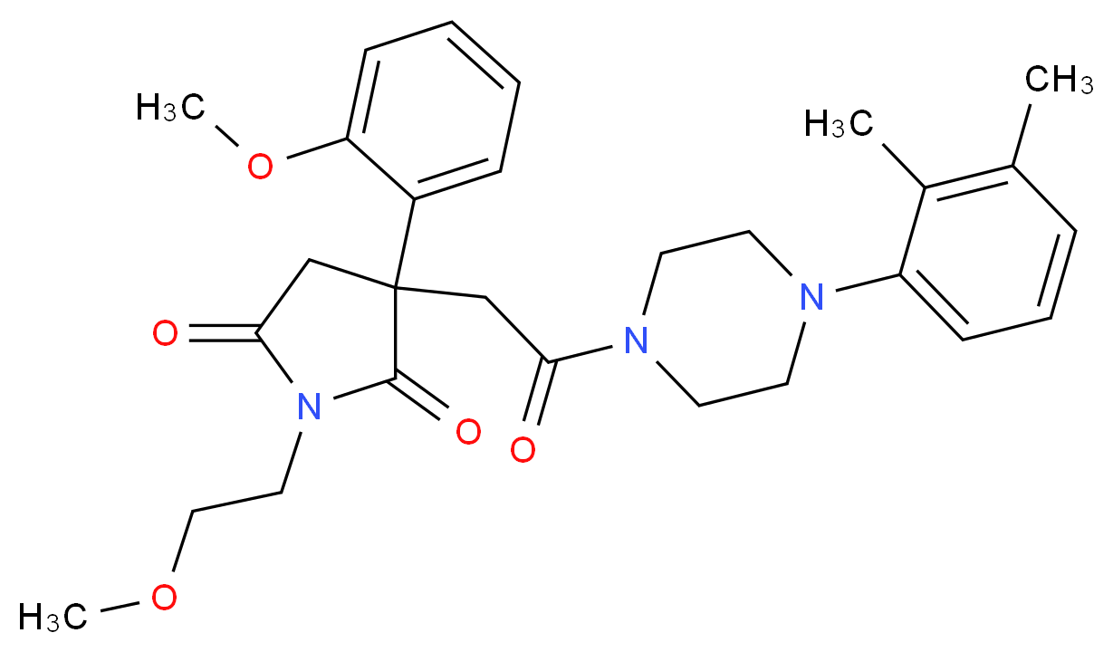 3-{2-[4-(2,3-dimethylphenyl)-1-piperazinyl]-2-oxoethyl}-1-(2-methoxyethyl)-3-(2-methoxyphenyl)-2,5-pyrrolidinedione_Molecular_structure_CAS_)