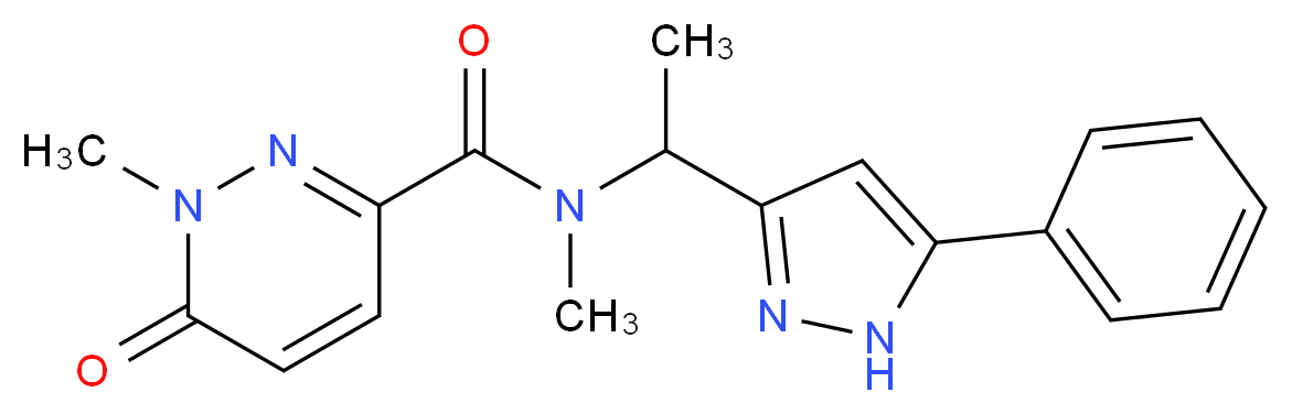 N,1-dimethyl-6-oxo-N-[1-(5-phenyl-1H-pyrazol-3-yl)ethyl]-1,6-dihydropyridazine-3-carboxamide_Molecular_structure_CAS_)