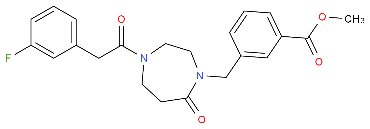 methyl 3-({4-[(3-fluorophenyl)acetyl]-7-oxo-1,4-diazepan-1-yl}methyl)benzoate_Molecular_structure_CAS_)