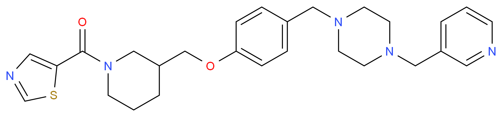 1-(3-pyridinylmethyl)-4-(4-{[1-(1,3-thiazol-5-ylcarbonyl)-3-piperidinyl]methoxy}benzyl)piperazine_Molecular_structure_CAS_)