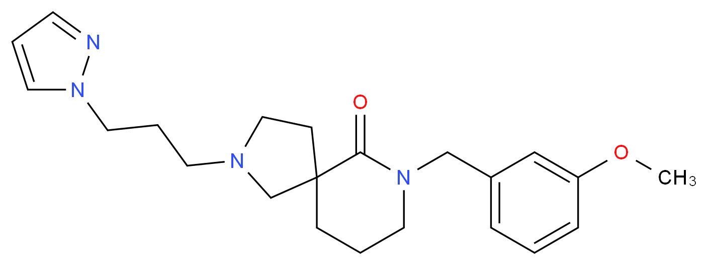 7-(3-methoxybenzyl)-2-[3-(1H-pyrazol-1-yl)propyl]-2,7-diazaspiro[4.5]decan-6-one_Molecular_structure_CAS_)