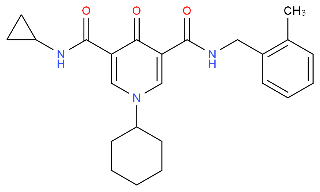 1-cyclohexyl-N-cyclopropyl-N'-(2-methylbenzyl)-4-oxo-1,4-dihydro-3,5-pyridinedicarboxamide_Molecular_structure_CAS_)