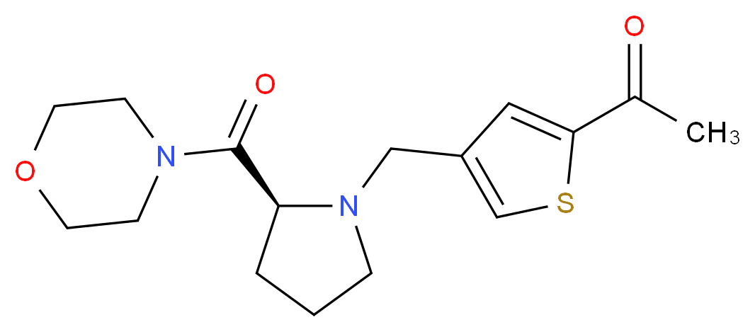 1-(4-{[(2S)-2-(morpholin-4-ylcarbonyl)pyrrolidin-1-yl]methyl}-2-thienyl)ethanone (non-preferred name)_Molecular_structure_CAS_)