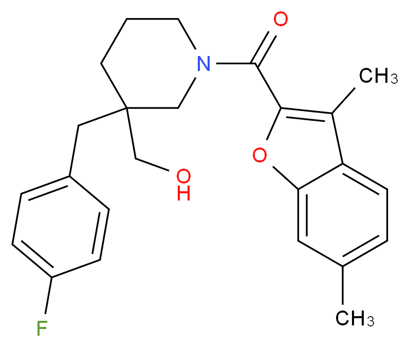 [1-[(3,6-dimethyl-1-benzofuran-2-yl)carbonyl]-3-(4-fluorobenzyl)-3-piperidinyl]methanol_Molecular_structure_CAS_)