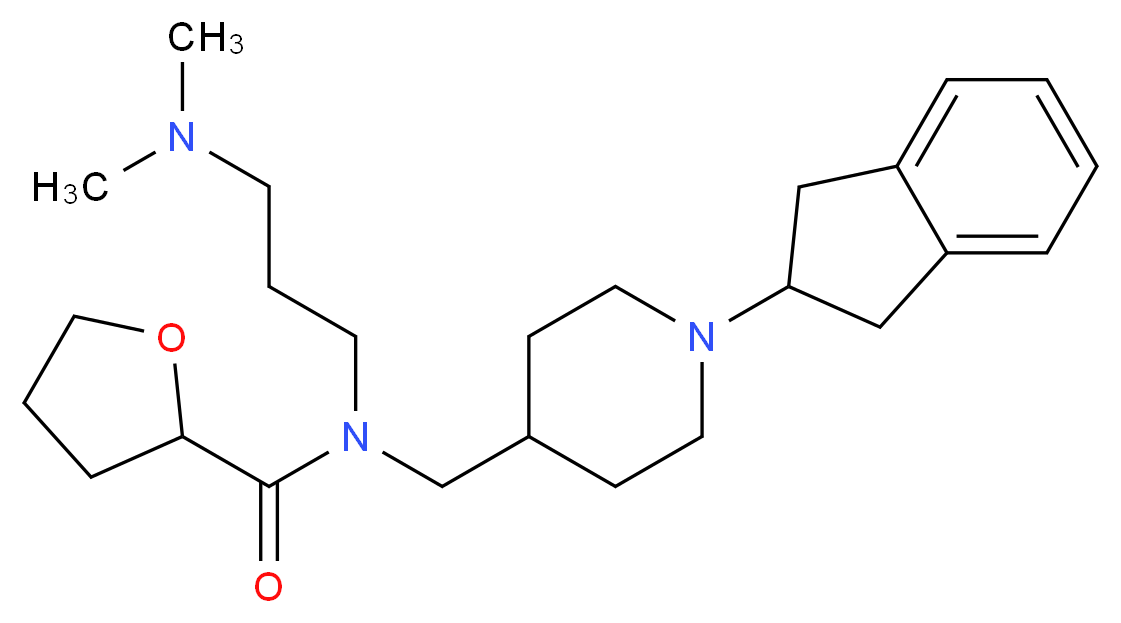 N-{[1-(2,3-dihydro-1H-inden-2-yl)-4-piperidinyl]methyl}-N-[3-(dimethylamino)propyl]tetrahydro-2-furancarboxamide_Molecular_structure_CAS_)
